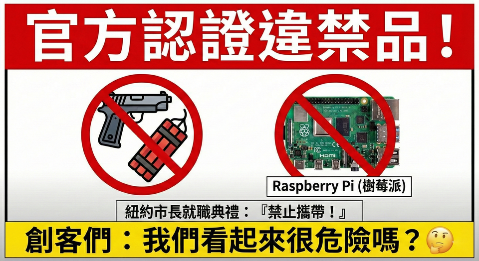 太狂了！紐約市長就職典禮竟將 Raspberry Pi 列為「違禁武器」？